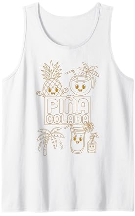 Piña Colada Art Minimaliste Mignon Ananas Mascotte Débardeur