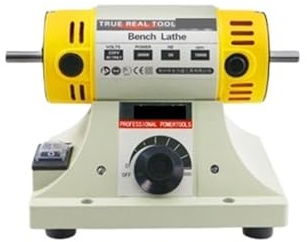Pulidora de Rocas Amoladora de banco multifunción, fresadora mesa pequeña, máquina pulidora joyas velocidad ajustable, juego herramientas con motor