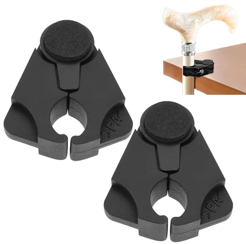 2 Stück Gehstockhalter für Tisch,Schwarz Stockhalter,Stockhalter Gehstockhalter für Tisch,GehstockhalterFür Rollstuhl,StockhalterFür Rollator für Gehstöcke Krücken,Nachttischen Installiert Werden