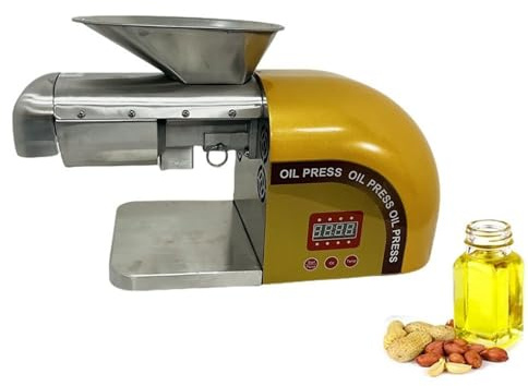 Automatisk Elektrisk Oljepressmaskin Hem/Kommersiell Oljepress I Rostfritt Stål Kall/varm Nötoljeutvinnare För Frön Och Nötter, Oliver Med LCD-display Temperaturkontroll 1800 W