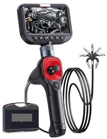 RALCAM Articulating 720° Endoscope 6.5mm Inspection Camera Cameras with 6 LED, IP67 1M Dual Lens for Car Inspections(6mm- 1m Single)