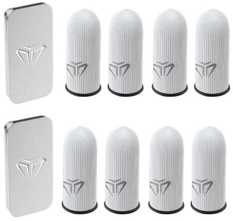 8 Piezas Gaming Finger Sleeves, Fundas para Dedos Gaming para Juegos Móviles Dedales Transpirables y Antisudor Protector de Dedos Sensible para PUBG Accesorios Gamer