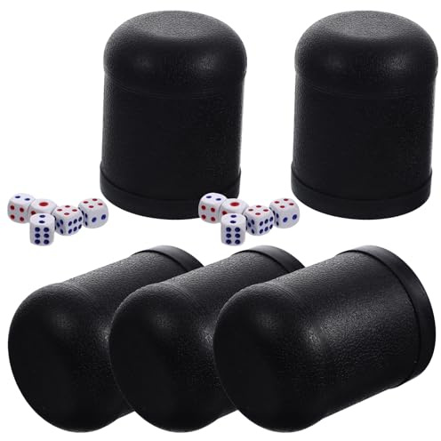 FOMIYES 5ensembles Set de Gobelets à Dés Noirs Plastique avec Dés pour Jeux de Société Soirées Bar et Ktv Accessoire de Fête Polyvalent pour Jeux de Devinettes et Style Plusieurs Styles
