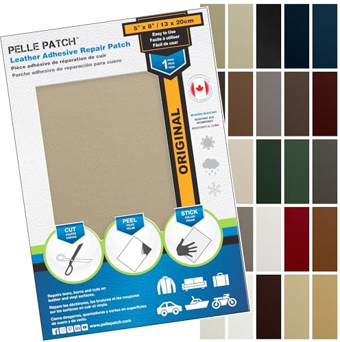 Pelle Patch - Lederreparatur autositz - In 25 Farben erhältlich - Original 13cm x 20cm - Beige