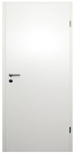 HORI® Zimmertür Komplettsett - Innentür Weißlack RAL 9010 - Inklusive Zarge und Türgriff - Röhrenspan Designkante - lackierte Oberfläche - DIN Rechts I Breite: 860 I Wandstärke: 140 I Schloss:
