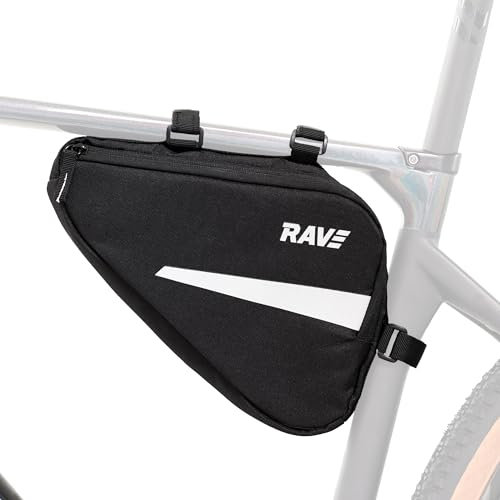 RAVE Fahrrad Triangle Rahmentasche - Praktische Fahrradtasche für den Rahmen, Oberrohrtasche, Schwarz | Rahmentasche, Oberrohrtasche