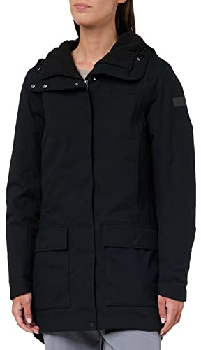 Schöffel Damen Ins. Parka Rotterdam L, wind- und wasserdichter Damen Parka mit verstellbarer Taille, Wintermantel mit 4-Wege-Stretch und Teddyfutter, black, 48