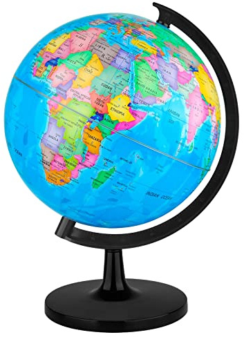Wizdar 10'' World Globe for Kids Learning, DIY Assemble Educational Rotating World Map Globes Large Size Decorative Earth Children Globe for Classroom Geography Teaching, Desk and Office Decoration
