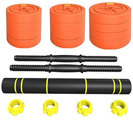 LTLCLZ 20Kg Kurzhanteln Fitnessstudio Bizeps Krafttraining Heben Langlebig Verstellbar Fitness Kurzhantel Langhantel Liegestütze In Einem,Orange