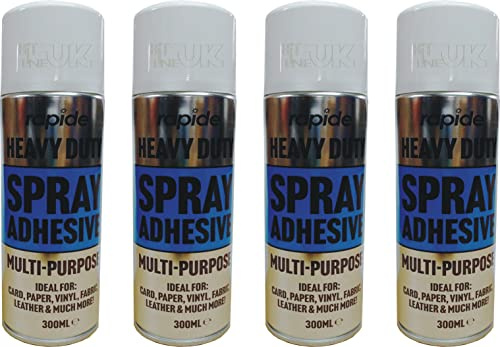 4 x 300ml Adhesive Carpet Glue Spray for Multi Use Card Paper Carpet Foam Fabric Can