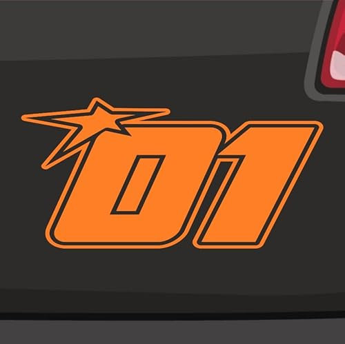 Generisch Startnummer 01 Aufkleber Sticker Auto Start Zahl MTB Motorrad Rennen 20x10cm Farbe: Orange