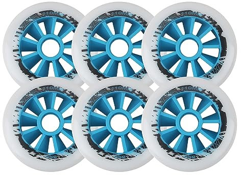 Inline-Skate-Rollen, 90 mm/100 mm/110 mm, 85 A Rollschuh-Räder für Rollerblatt-Räder, Blau, 110 mm, 6 Stück