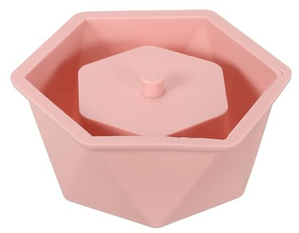 PATIKIL Silicone Planter Mold, Hexagon Flower Pot Mold DIY Succulent Plants Mold Candle Holder Mold for Home Garden Decor, Pink