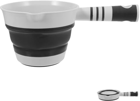 Hemoton Foldable Water Scoop 10.39In Collapsible Kitchen Ladle with Hanging Hole Space-Saving Plastic Water Dipper Multipurpose for Home Cooking and Outdoor Use