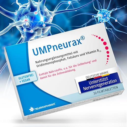 UMPneurax® Nahrungsergänzung 30 Filmtabletten | Vitamin B12 | Mit Uridinmonophosphat, Folsäure & Vitamin B12 | für Zellteilung & Zellneubildung | vegan & glutenfrei