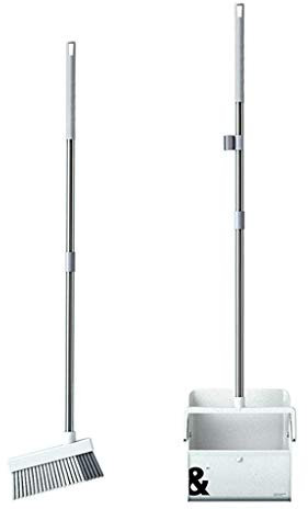 AGrAdi NLIAN- Juego de escoba y recogedor vertical, 89 cm con recogedores Mango combinado Diseño de hebilla Material de paja de trigo for Vestíbulo Hogar Cocina Oficina Habitación Uso en el suelo Reco