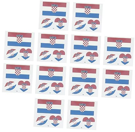 HAPINARY 25 Blatt Wasserfeste Nationalflaggen-Aufkleber Kroatien-Flagge Wasserfeste Flaggen Kroatien-Gesichtsaufkleber Einweg-Gesichtsaufkleber