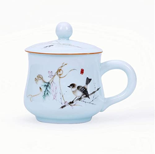 Juego de taza de té y platillo, Taza, taza de café, taza de café grande con asa de 15.8 oz de cerámica gigante taza de café grande, cerámica con tapa for café, té, 6 opciones (color: a) ( Color : B )