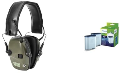 Howard Leight Honeywell 1013530 Impact Sport Ohrenschützer & Philips AquaClean Kalk- und Wasserfilter für Espressomaschine, Kein Entkalken bis 5000 Tassen, Doppelpack