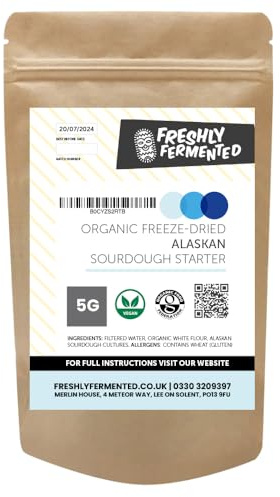 Freshly Fermented Organic Sourdough Starter Kit — Freeze-Dried 1899 Alaskan Culture | Beginner Friendly | Vegan Friendly | Live Wild Yeast, Just Add Water