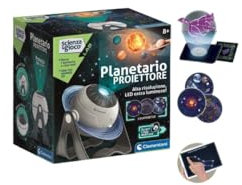 Clementoni - Proiettore spaziale - Planetario interattivo - Impara l'astronomia nella tua camera - App con realtà aumentata e curiosità del sistema solare - 55564, Versione in Lingua Spagnola