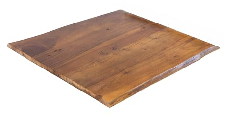SAM Holzplatte 65x70 cm Akazie nuss 26 mm Baumkante | Tischplatte nussbaumfarben, Baumkantenplatte für Esstisch, Beistelltisch oder Couchtisch