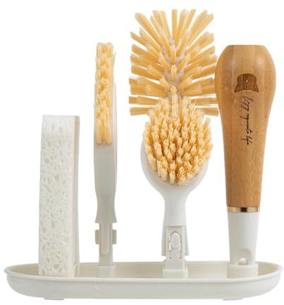 Dish Scrub Brush - Dish Scrubber | Dish Brush | Replaceable Head Dish Brush Crevice Brush With 3 Brush Heads Multi-function Kitchen Brush For Pot Pan Sink Cleaning Crevice Cleaning Brush | Pan Brush
