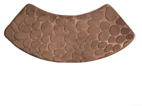 Jonikuper Alfombrilla de ducha de esquina, alfombra de baño antideslizante, alfombra de ducha curvada lavable a máquina, alfombra de piso de secado rápido (marrón)