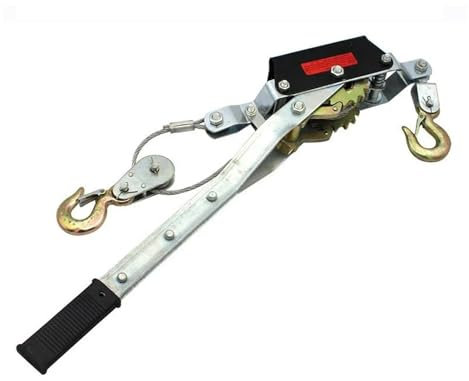 Treuil Manuel à Cliquet Câble Outil de serrage à cliquet pour câble métallique de 1 à 4 tonnes, extracteur de treuil d'engrenage de câble en acier, Mini tendeur, outils de levage Treuil manuel(2 Ton u