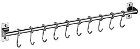 Zeiwohndc Perchero de metal para utensilios de cocina de acero inoxidable, ganchos para colgar en la pared, accesorios de organización de baño