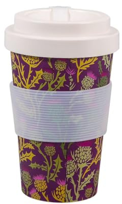 ECO CHIC Recycled Travel Coffee Cup 400ml Microwave Dishwasher Safe Plastic Travel Mug (Thistle Purple)