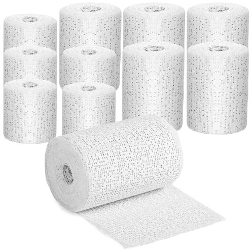 ASOFTY 10 Rollen Gipsbinden Set, 5cm/7,5cm x 270cm Gips Abdruck Binden, Gipsabdruck Set, Gipsbinden zum Basteln, Gips Binden Rolle für Basteln Modellbau, Kreative Gedenkgeschenke