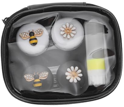 TOBBOMEY Estuche Organizador para Lentes De Contacto con Caja De Almacenamiento Portátil para Viaje con Compartimentos Dobles y Diseño Compacto para Gafas De Vista