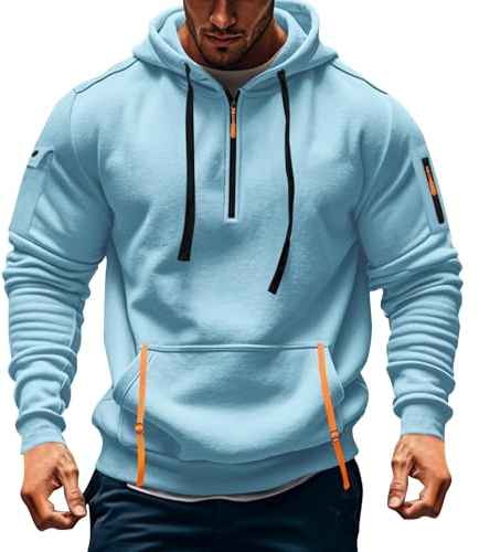 uxxnjfg Chaqueta De Hombre Invierno Sudadera con Capucha Deportiva Entretiempo Sudadera Sueter Cremallera Casual Básica Ropa De Trabajo Sweatshirt