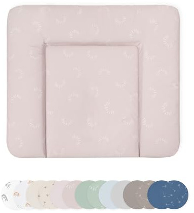 Ehrenkind® Abwaschbare Wickelauflage - Hygienisch, Sicher und Vielseitig in Rosé Gemustert | Wickelauflage 72x85 | Wickelunterlage | Wickeltischauflage abwaschbar