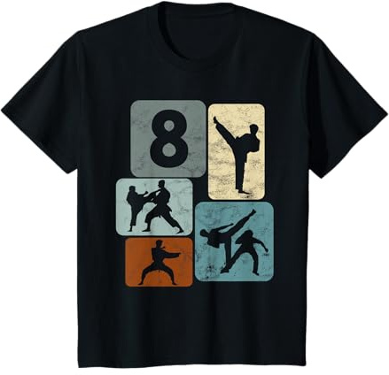 Enfant Anniversaire karaté 8 Ans garçons Arts Martiaux karaté T-Shirt