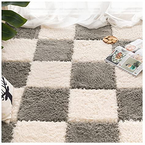 Alfombra de retazos, 16 unidades, alfombras de espuma entrelazadas, alfombras de juego esponjosas, alfombras cuadradas de felpa para piso, alfombras de arrastre para sala de estar y dormitorio, 12 x