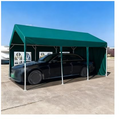 Robustes Carport-Dach Mit Fenstern, Wetterfest, Für Traktoren, LKWs, Wohnmobile Und SUVs(Green,9.8x16.4x6.5 ft)