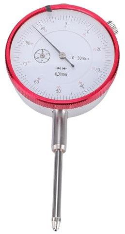 Fabater Klockindikator Noggrann Mätare 0-30 Mm Upplösning 0,01 Mm, Slitstark Stötsäker för Träbearbetning, Svarvar, CNC-maskiner Rostfritt Stål 1 X Förvaringslåda