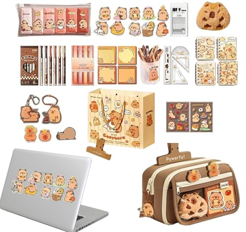 Generisch Bonito juego de escritura de cerdo de agua, accesorios educativos, bonitos diseños de animales, accesorios de escritura, para niñas, niños, adolescentes, hogar, escuela, guardería