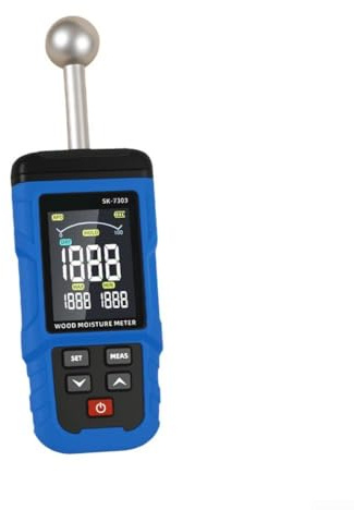 Besshepplo Zerstörungsfreies Feuchtigkeitsmessgerät für Wände und Holz, hochpräziser Induktionstester mit Digitalanzeige, tragbares Feuchtigkeitsmessgerät für Bau, Trockenbau, Bodenbelag