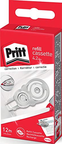 Pritt Nachfüllkassette für Korrekturroller Refill Flex Roller Midway, Breite 4,2mm, Länge 12m, flexible und einziehbare Spitze, Push & Pull Funktion, 10 Stück, 9H PRX6H