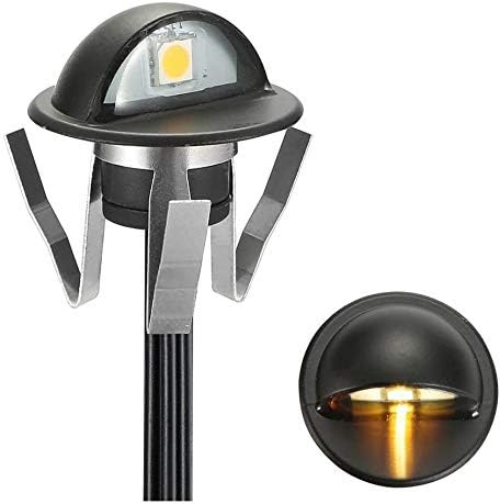FVTLED Pack of 30 Warm White Low Voltage LED Deck Lights kit Φ1.38 Outdoor Garden Yard Decoration Lamp Recessed Landscape Pathway Step Stair Warm White LED Lighting, Black