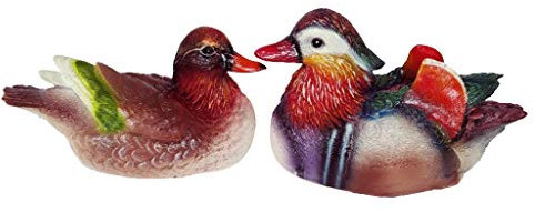 Tubayia 1 Pair of Floating Mandarin Duck Garden Figure for Pond Lawn Garden Decoration (Style_1)