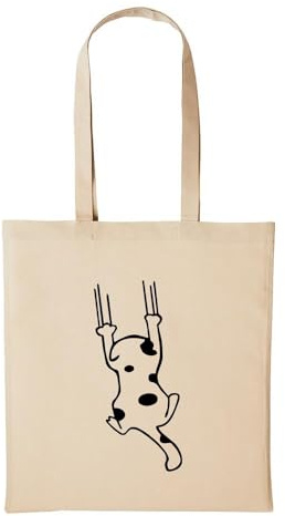 Huuraa Baumwollbeutel Katze Geschenk Einkaufstasche Natural 10 Liter Baumwolle Katze Accessoire
