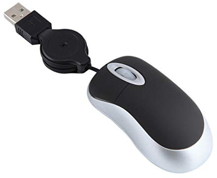 ZYElroy Mini Souris Filaire Belle câble USB rétractable Ergonomique Ordinateur de Bureau PC Portable Souris Gaming Noir