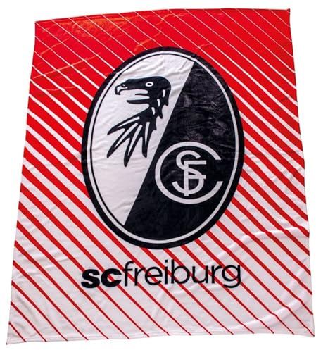 SC Freiburg Fleecedecke - Verlauf - Kuscheldecke 150 x 200 cm Decke - Plus Lesezeichen Wir lieben Fußball