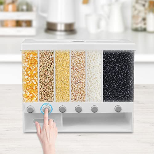 Futchoy 10kg Küche Weiß Lebensmittel Lagerbehälter Haferflocken Getreidespender Wandmontage Getreidebehälter Trockenfutterspender Wandbehälter Müslispender Vorratsdosen Set