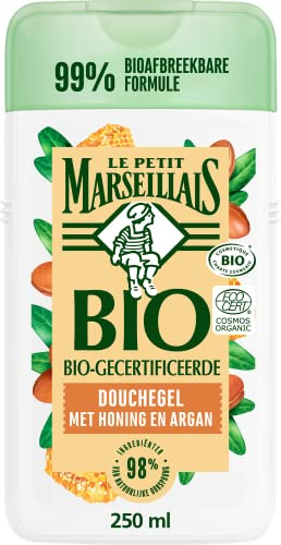 Le Petit Marseillais Crema doccia biologica certificata miele argan (250 ml), doccia a pH neutro e aroma delicato con profumo particolarmente piacevole, idrata e rinfresca