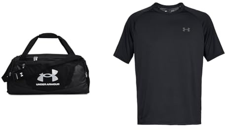 Under Armour Undeniable 5.0 Tasche, Schwarz, 101 L (75 x 36 x 35.9 cm) & Herren Tech 2.0 Shortsleeve, atmungsaktives Sportshirt, kurzärmliges und schnelltrocknendes Trainingsshirt mit Loser Passform